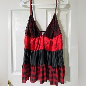 ♦️RAMPAGE Babydoll with underwear Red/Black  Size large Like New♦️